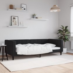 vidaXL Sofá cama terciopelo negro 90x200 cm