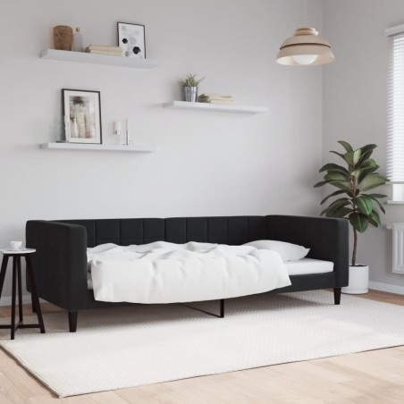 vidaXL Sofá cama terciopelo negro 90x200 cm