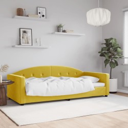 vidaXL Sofá cama terciopelo amarillo 90x200 cm