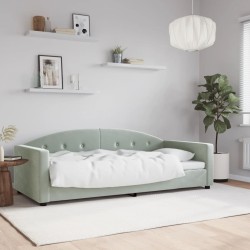 vidaXL Sofá cama terciopelo gris claro 90x200 cm
