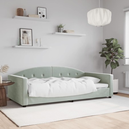vidaXL Sofá cama terciopelo gris claro 100x200 cm