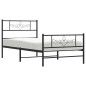 vidaXL Estructura de cama con cabecero y estribo metal negro 107x203cm vidaXL Estructura de cama con cabecero y estribo metal negro 107x203cm
