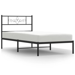 vidaXL Estructura de cama con cabecero metal negro 90x200 cm