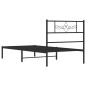 vidaXL Estructura de cama con cabecero metal negro 90x200 cm vidaXL Estructura de cama con cabecero metal negro 90x200 cm