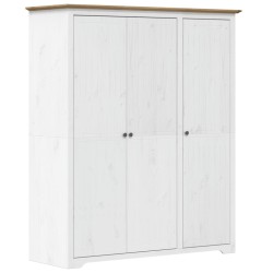vidaXL Armario BODO madera maciza pino blanco marrón 151,5x52x176,5 cm