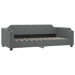 vidaXL Sofá cama tela gris oscuro 100x200 cm