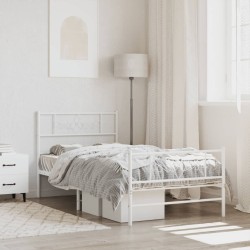 vidaXL Estructura cama metal con cabecero y pie cama blanca 80x200 cm