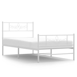vidaXL Estructura cama metal con cabecero y pie cama blanca 80x200 cm