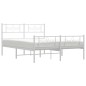 vidaXL Estructura cama metal con cabecero y estribo blanco 120x190 cm vidaXL Estructura cama metal con cabecero y estribo blanco 120x190 cm
