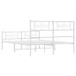 vidaXL Estructura cama metal con cabecero y estribo blanco 120x190 cm vidaXL Estructura cama metal con cabecero y estribo blanco 120x190 cm