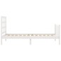 vidaXL Estructura de cama individual con cabecero madera maciza blanco