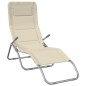 vidaXL Tumbona plegable 2 uds textilene acero con recubrimiento crema vidaXL Tumbona plegable 2 uds textilene acero con recubrimiento crema