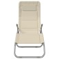vidaXL Tumbona plegable 2 uds textilene acero con recubrimiento crema vidaXL Tumbona plegable 2 uds textilene acero con recubrimiento crema