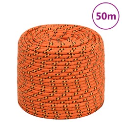 vidaXL Cuerda de barco polipropileno naranja 10 mm 50 m