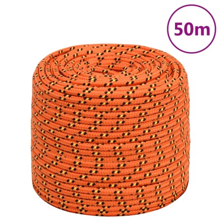 vidaXL Cuerda de barco polipropileno naranja 10 mm 50 m