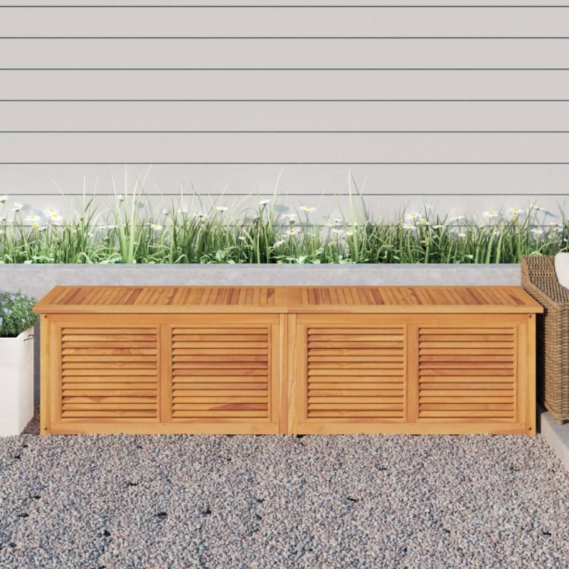 vidaXL Caja de almacenaje de jardín con bolsa teca maciza 200x50x53 cm vidaXL Caja de almacenaje de jardín con bolsa teca maciza 200x50x53 cm