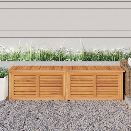 vidaXL Caja de almacenaje de jardín con bolsa teca maciza 200x50x53 cm