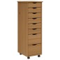 vidaXL Cajonera con ruedas MOSS madera maciza pino marrón miel vidaXL Cajonera con ruedas MOSS madera maciza pino marrón miel