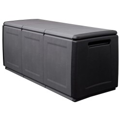 vidaXL Baúl de almacenaje jardín gris oscuro y negro 330 L 138x53x57cm
