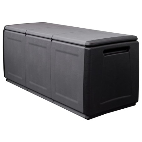 vidaXL Baúl de almacenaje jardín gris oscuro y negro 330 L 138x53x57cm