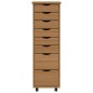 vidaXL Cajonera con ruedas MOSS madera maciza pino marrón miel vidaXL Cajonera con ruedas MOSS madera maciza pino marrón miel