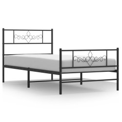 vidaXL Estructura de cama con cabecero y estribo metal negro 80x200 cm