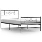 vidaXL Estructura de cama con cabecero y estribo metal negro 80x200 cm