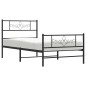 vidaXL Estructura de cama con cabecero y estribo metal negro 80x200 cm