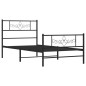 vidaXL Estructura de cama con cabecero y estribo metal negro 80x200 cm