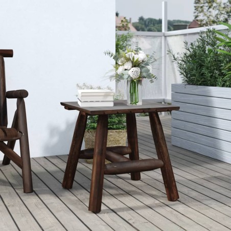 vidaXL Mesa auxiliar madera maciza abeto 49x49x50 cm 