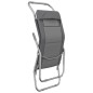 vidaXL Tumbonas plegables 2 uds textilene acero con recubrimiento gris vidaXL Tumbonas plegables 2 uds textilene acero con recubrimiento gris