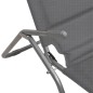 vidaXL Tumbonas plegables 2 uds textilene acero con recubrimiento gris vidaXL Tumbonas plegables 2 uds textilene acero con recubrimiento gris