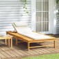 vidaXL Tumbona con cojín blanco crema y almohada madera maciza acacia vidaXL Tumbona con cojín blanco crema y almohada madera maciza acacia