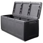 vidaXL Baúl de almacenaje jardín gris oscuro y negro 330 L 138x53x57cm vidaXL Baúl de almacenaje jardín gris oscuro y negro 330 L 138x53x57cm