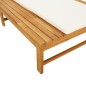 vidaXL Tumbona con cojín blanco crema y almohada madera maciza acacia vidaXL Tumbona con cojín blanco crema y almohada madera maciza acacia