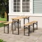 vidaXL Mesa y bancos plegables de bar 3 piezas madera maciza de abeto vidaXL Mesa y bancos plegables de bar 3 piezas madera maciza de abeto