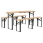 vidaXL Mesa y bancos plegables de bar 3 piezas madera maciza de abeto vidaXL Mesa y bancos plegables de bar 3 piezas madera maciza de abeto