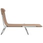 vidaXL Tumbonas plegables 2 uds acero y textilene gris taupe vidaXL Tumbonas plegables 2 uds acero y textilene gris taupe