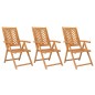 vidaXL Sillas de jardín reclinables 3 uds madera maciza acacia vidaXL Sillas de jardín reclinables 3 uds madera maciza acacia
