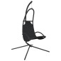 vidaXL Silla colgante de jardín con cojín acero y tela Oxford negro vidaXL Silla colgante de jardín con cojín acero y tela Oxford negro