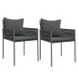 vidaXL Sillas jardín y cojines 2 uds ratán sintético negro 54x61x83 cm vidaXL Sillas jardín y cojines 2 uds ratán sintético negro 54x61x83 cm