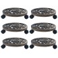 vidaXL Soporte con ruedas de plantas 6 uds plástico color bronce 30 cm vidaXL Soporte con ruedas de plantas 6 uds plástico color bronce 30 cm