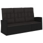 vidaXL Banco jardín reclinable y cojines ratán sintético negro 173 cm vidaXL Banco jardín reclinable y cojines ratán sintético negro 173 cm