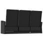 vidaXL Banco jardín reclinable y cojines ratán sintético negro 173 cm vidaXL Banco jardín reclinable y cojines ratán sintético negro 173 cm
