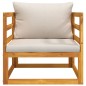 vidaXL Sillón de jardín madera maciza acacia con cojines gris claro vidaXL Sillón de jardín madera maciza acacia con cojines gris claro
