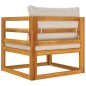 vidaXL Sillón de jardín madera maciza acacia con cojines gris claro vidaXL Sillón de jardín madera maciza acacia con cojines gris claro