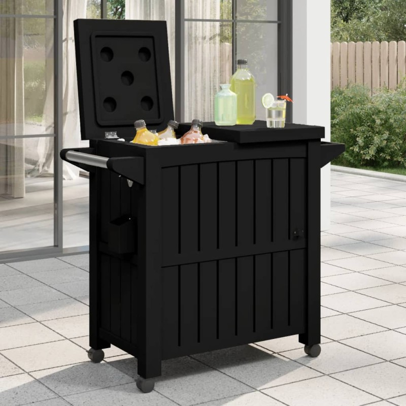 vidaXL Carrito de servicio 3 en 1 polipropileno negro vidaXL Carrito de servicio 3 en 1 polipropileno negro