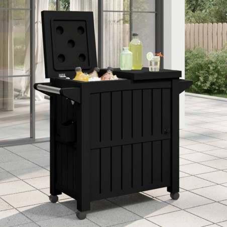 vidaXL Carrito de servicio 3 en 1 polipropileno negro