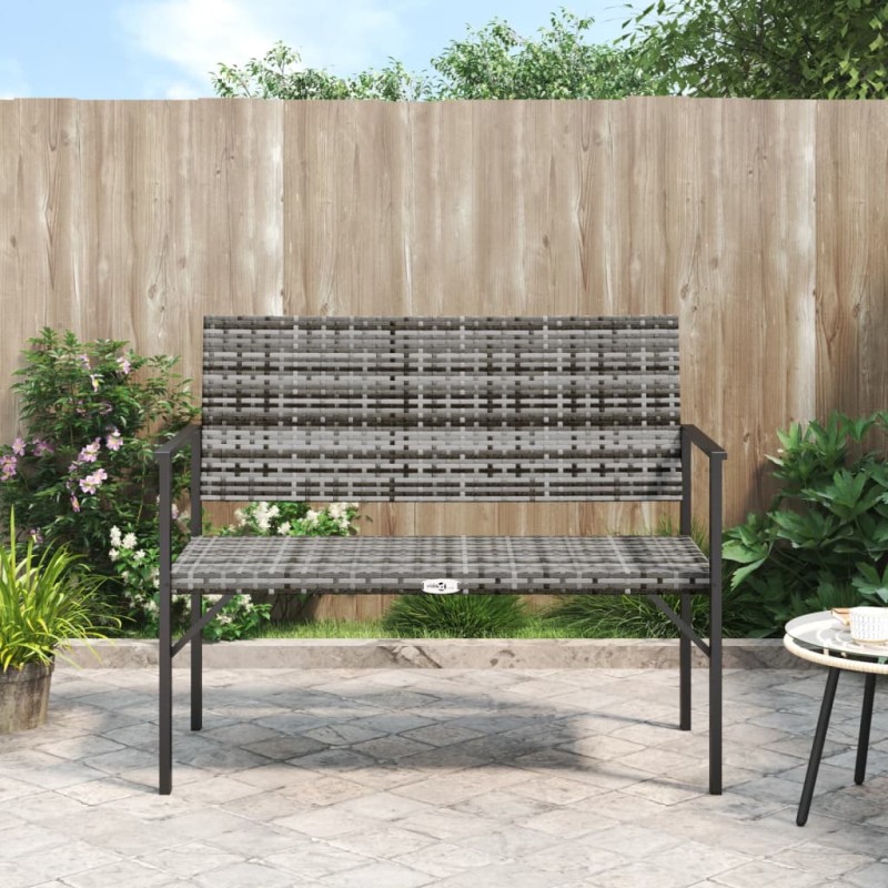 vidaXL Banco de jardín de 2 plazas ratán sintético gris