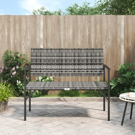 vidaXL Banco de jardín de 2 plazas ratán sintético gris